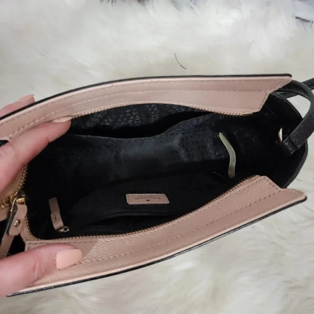 Kate Spade HAYDEN Crossbody Blush Pink & Black Mini Small Bag Purse Classic Chic